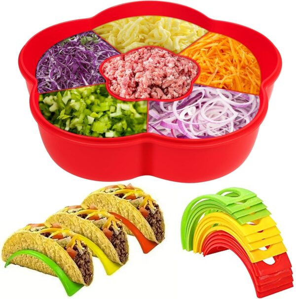 Taco Bar Serving Set for a Party with 12pcs Tortilla Holders